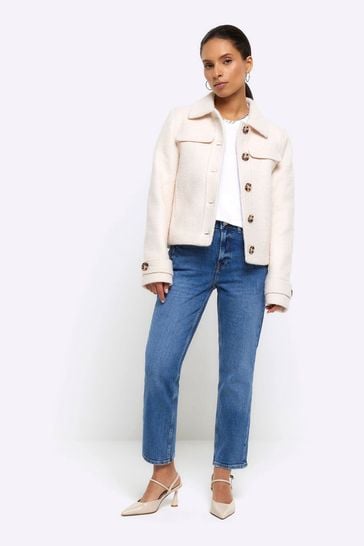 Buy River Island Slim Fit Petite High Rise Jeans Next