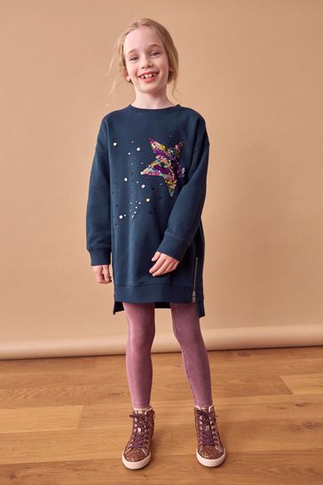 Navy blue sweatshirt dress best sale