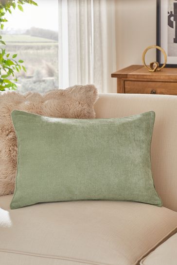 Green velour cushion best sale