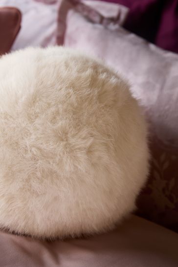 Faux fur ball pillow shop