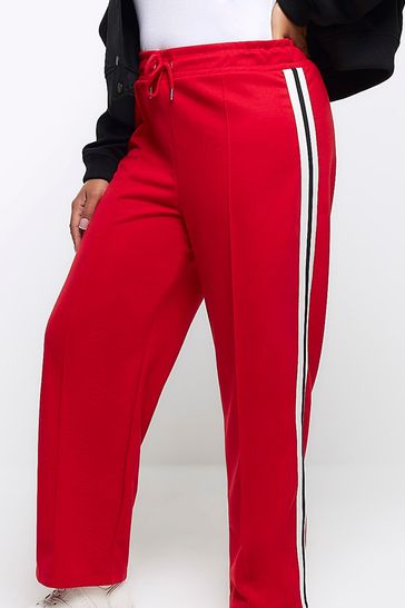 Buy Red River Island Plus Casual Black Wide Leg Side Stripe Joggers from Next Netherlands