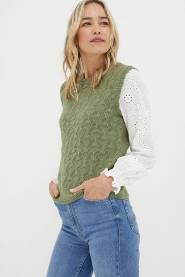FatFace Green Winona 2-In-1 Knitted Tank