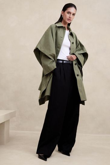 Buy Banana Republic Khaki Green Cambria Cape Coat from Next France