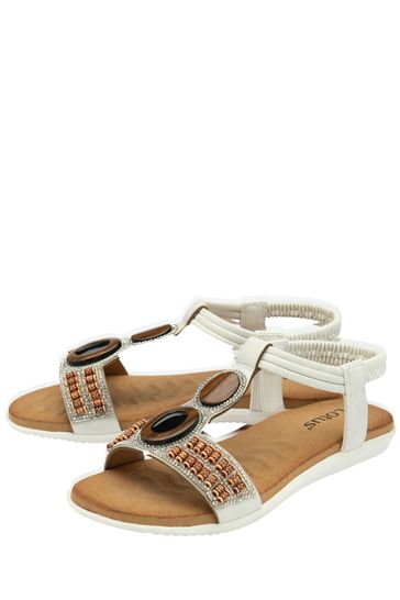 Lotus white sandals store