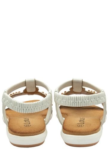 Lotus white wedge sandals sales