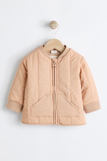 Buy Cream Quilted Baby Bomber Jacket from Next Bahrain