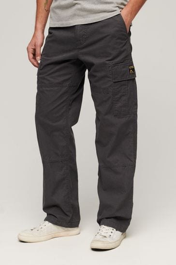 Superdry Grey Vintage Baggy Cargo Trousers
