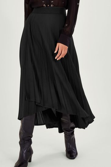 Monsoon Black Parly Pleated Skirt