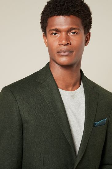 Buy Khaki Green Regular Fit Textured Smart Blazer from Next Denmark