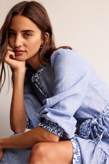 Buy Boden Blue Petite Ava Chambray Maxi Dress from Next USA