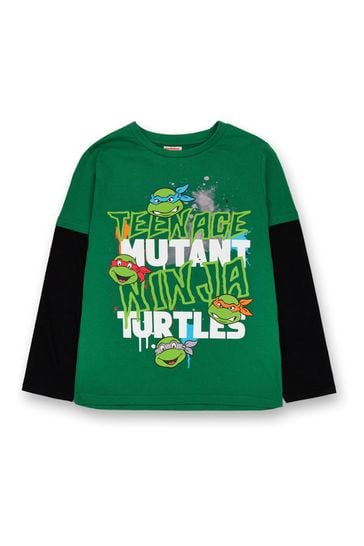Vanilla Underground Green Teenage Mutant Ninja Turtles Boys Character Long Sleeved T-Shirt