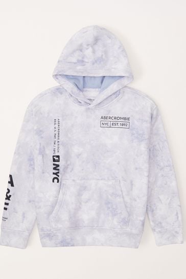Buy Abercrombie Fitch Tie Dye Print Relaxed Fit Graphic Blue Hoodie from Next Croatia