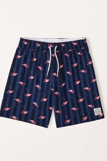 Abercrombie & Fitch Blue Flamingo Stripe Swim Shorts