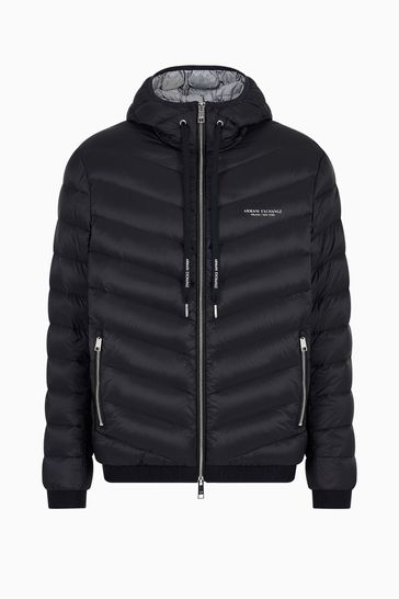 Buy Armani Exchange Hooded Puffer Black Jacket from Next Turkey