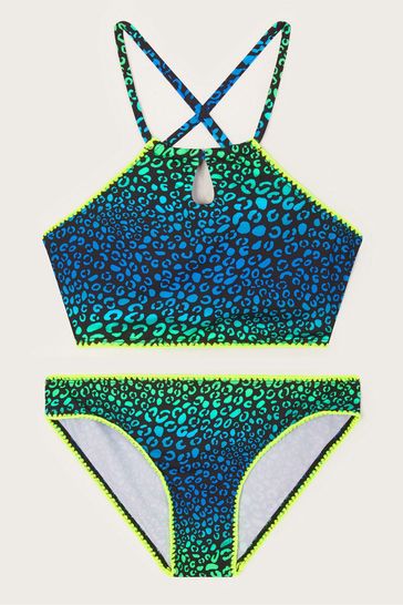 Bikini verde con estampado de leopardo de Monsoon