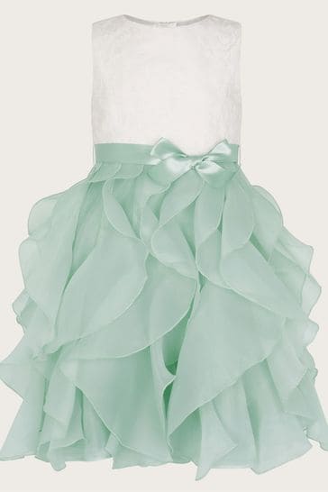 Monsoon Green Lace Cancan Ruffle Dress