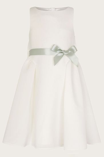 Monsoon White Scuba Holly Bridesmaid Dress