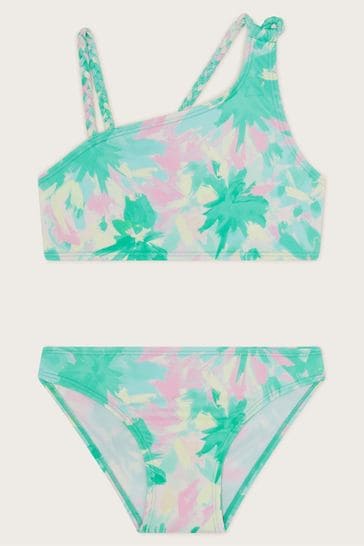 Monsoon Green Splash Palm Print Bikini Set