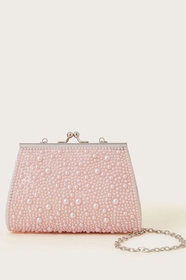 Pink pearl handbags best sale