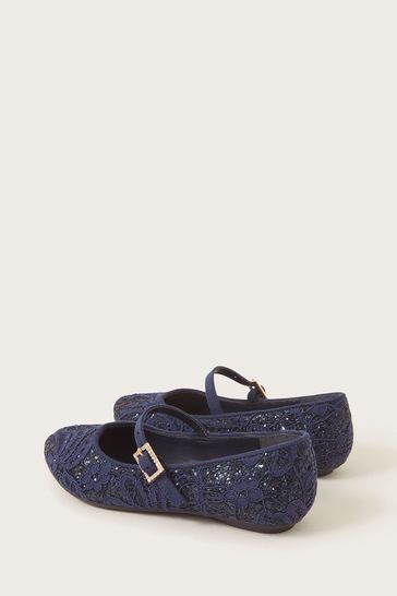 Blue deals lace flats