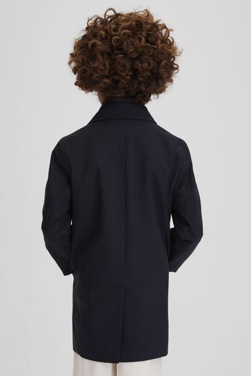 Buy Reiss Navy Perrin Teen Trench Coat With Funnel Neck Insert from Next Bahrain
