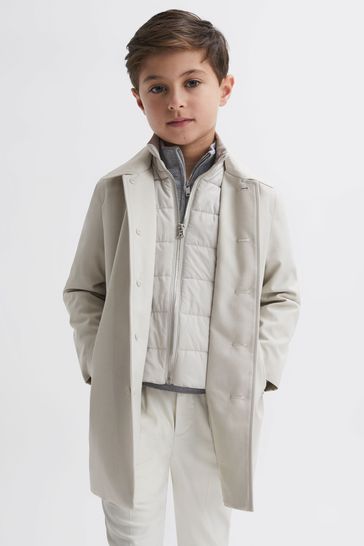 Boys grey sale trench coat