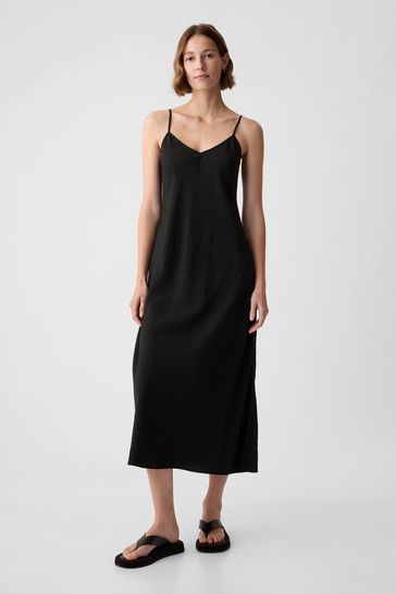Buy Gap Black Slip Midi Dress from Next Cyprus