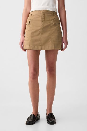 Gap Tan Brown Cargo Mini Skirt