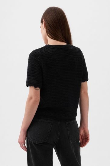 Black short sleeve jumper discount