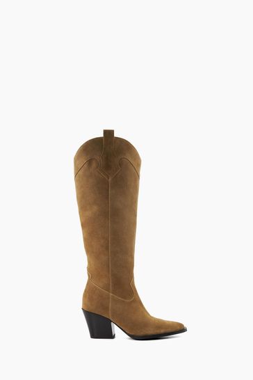 Dune knee shop high brown boots