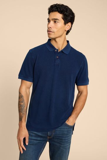 White Stuff Blue Utility Polo Shirt