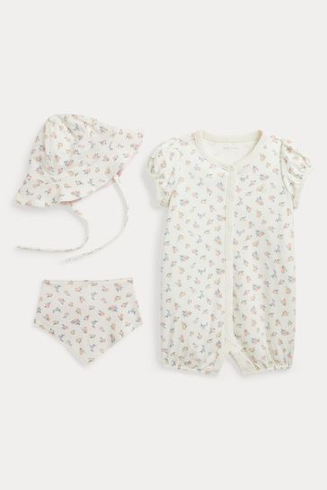 Buy Polo Ralph Lauren Baby Floral 3 Piece Romper Gift Set from