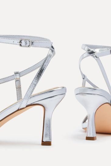 Medium heel silver sandals clearance