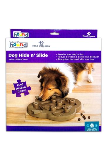 Rosewood Tan Nina Ottosson Dog Hide N Slide Dog Toy Challenge