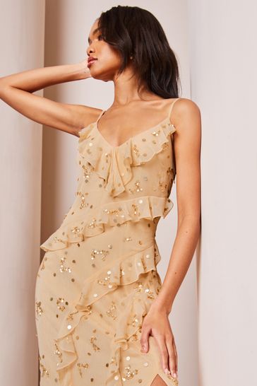Lipsy sequin embellished maxi skirt online