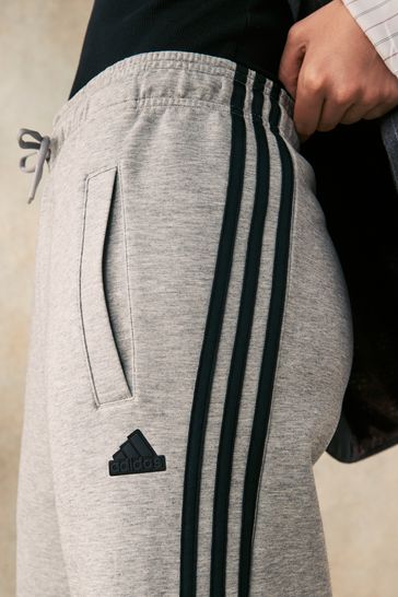 adidas Grey Sportswear Future Icons 3 Stripes Open Hem Joggers