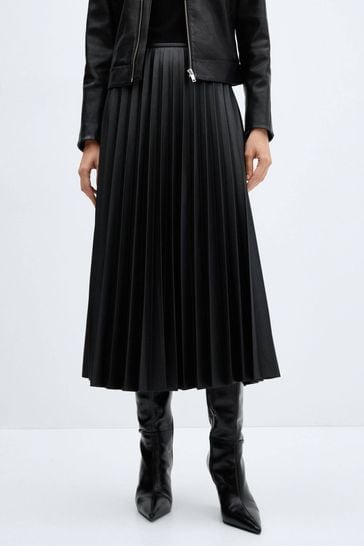 Mango pleated midi skirt online