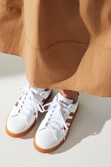 adidas White Animal Grand Court 2.0 Trainers