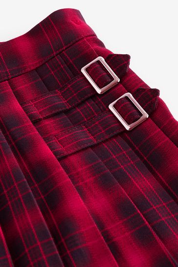 Buy Red Check Pleated Skirt 3 16yrs from Next Turkey