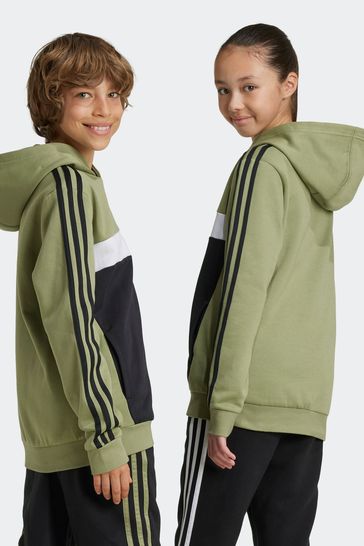 Buy adidas Green Kids Sportswear Tiberio 3 Stripes Colourblock Fleece Hoodie from Next Bahrain