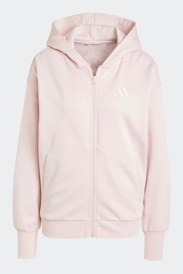 Pink adidas zip hoodie best sale