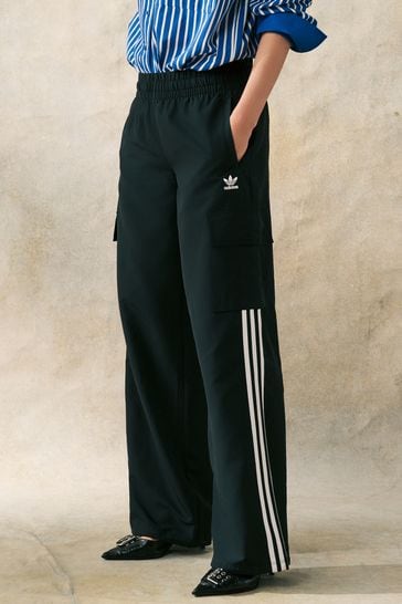 Buy adidas Originals Black adidas Originals 3 Stripe Wide Leg Trousers from Next Bahrain