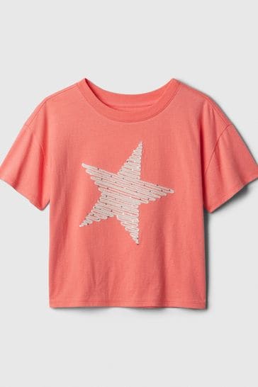 Gap Orange Graphic Short Sleeve Crew Neck T-Shirt (4-13yrs)