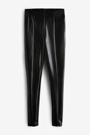 Buy Black PU Faux Leather Leggings from Next Netherlands