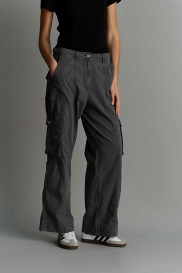Buy Black 100 Cotton Adjustable Waist Cargo Trousers from the Next UK online shop