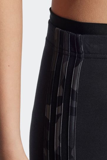 Buy adidas Dark Black Camo 3 Stripe Leggings from Next Kuwait