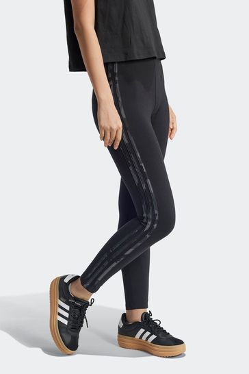 Buy adidas Dark Black Camo 3 Stripe Leggings from Next Netherlands