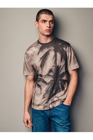 Neutral Palm Printed T-Shirt