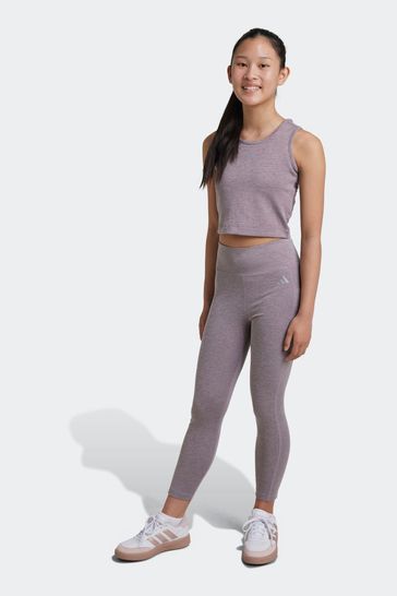 adidas Purple Kids Optime Luxe 7 8 Leggings