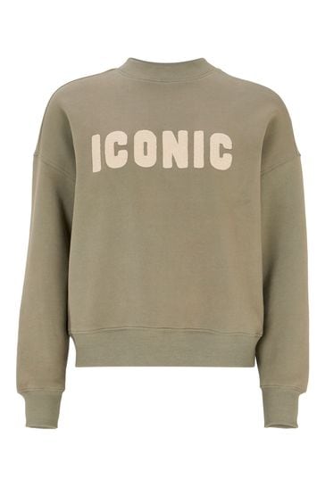 Green slogan sweatshirt sales